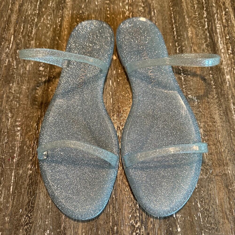 Women's Stewart Weitzman Sawyer Strap Slide Jelly Sandals Sparkle, Size 9 (39.5)